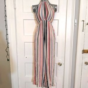 Striped Wide Leg Jumpsuit